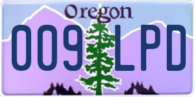 OR license plate 009LPD