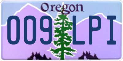 OR license plate 009LPI
