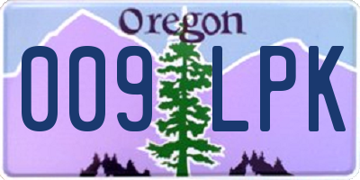 OR license plate 009LPK