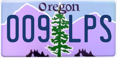 OR license plate 009LPS