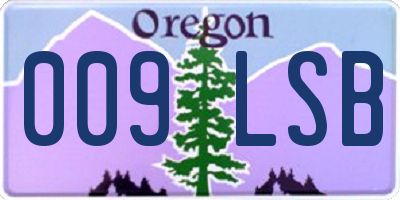 OR license plate 009LSB