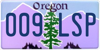 OR license plate 009LSP