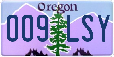 OR license plate 009LSY