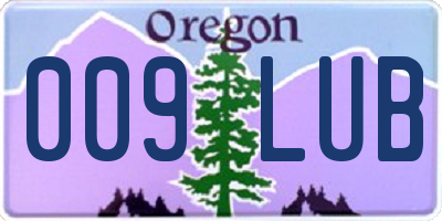 OR license plate 009LUB
