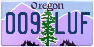 OR license plate 009LUF