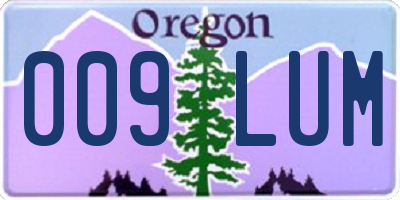 OR license plate 009LUM