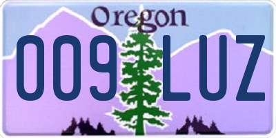 OR license plate 009LUZ