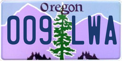 OR license plate 009LWA