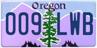 OR license plate 009LWB