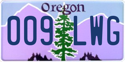 OR license plate 009LWG