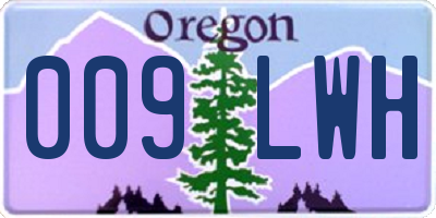 OR license plate 009LWH