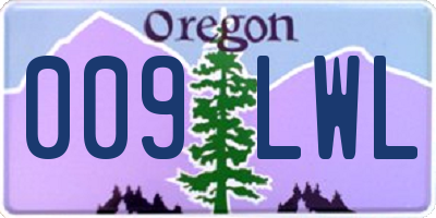 OR license plate 009LWL
