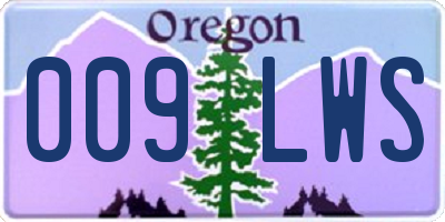 OR license plate 009LWS