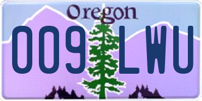 OR license plate 009LWU