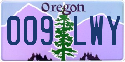 OR license plate 009LWY