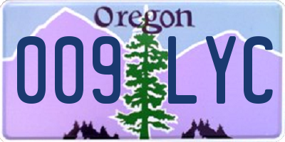 OR license plate 009LYC