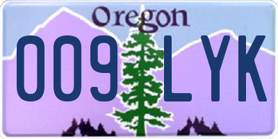 OR license plate 009LYK