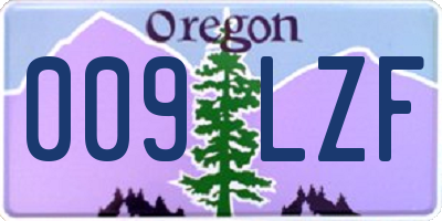 OR license plate 009LZF