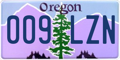 OR license plate 009LZN