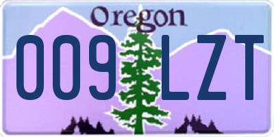 OR license plate 009LZT