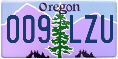 OR license plate 009LZU