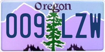 OR license plate 009LZW