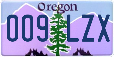 OR license plate 009LZX