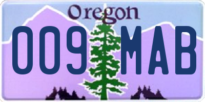 OR license plate 009MAB