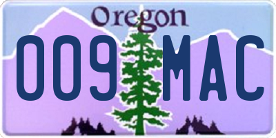 OR license plate 009MAC