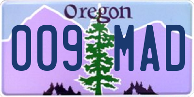 OR license plate 009MAD