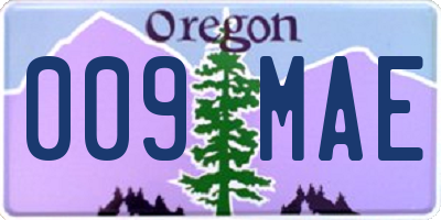 OR license plate 009MAE