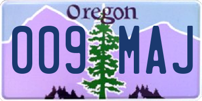 OR license plate 009MAJ
