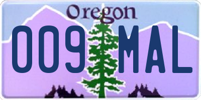 OR license plate 009MAL