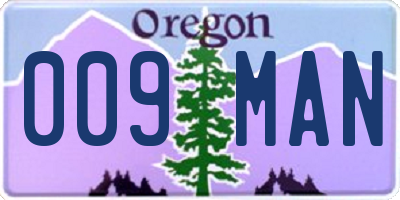 OR license plate 009MAN