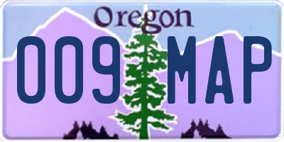 OR license plate 009MAP