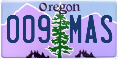 OR license plate 009MAS