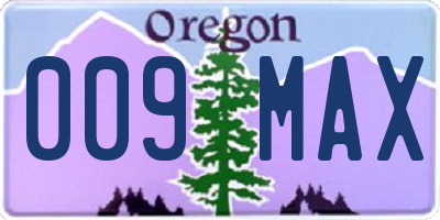 OR license plate 009MAX