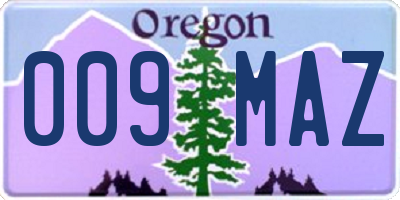 OR license plate 009MAZ