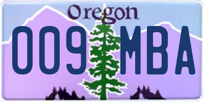 OR license plate 009MBA