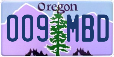 OR license plate 009MBD