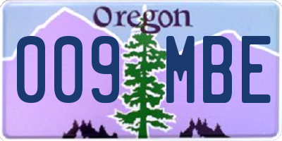 OR license plate 009MBE