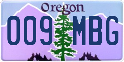 OR license plate 009MBG