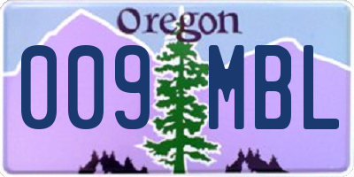 OR license plate 009MBL