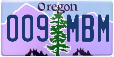 OR license plate 009MBM
