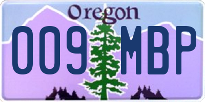 OR license plate 009MBP