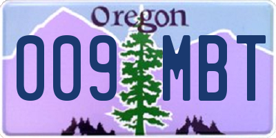 OR license plate 009MBT