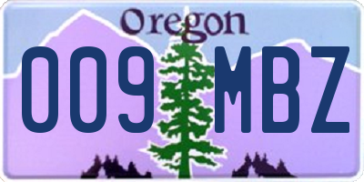 OR license plate 009MBZ