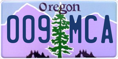 OR license plate 009MCA