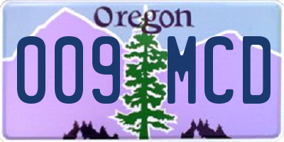 OR license plate 009MCD