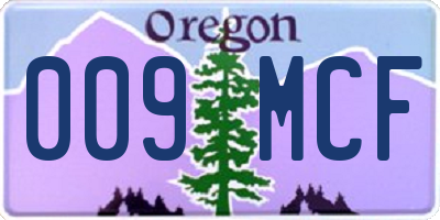 OR license plate 009MCF